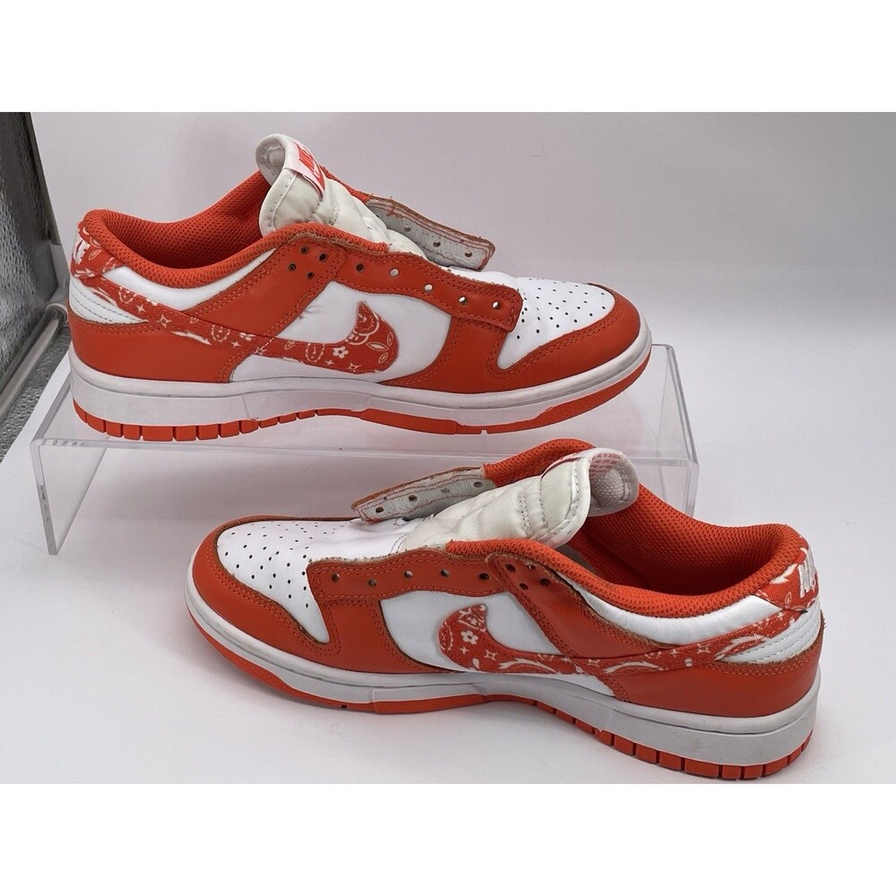 Nike Dunk Low Orange Paisley White DH4401-103 Women’s US 7.5 No Laces - Picture 2 of 7